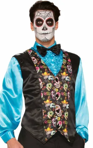 Day of the Dead Mens Sugar Skull Costume Vest