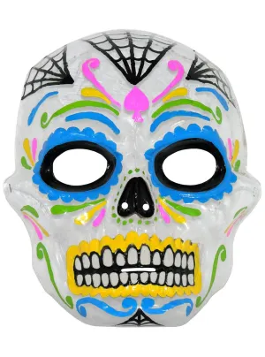 Day of the Dead Multi-Coloured Transparent Costume Mask