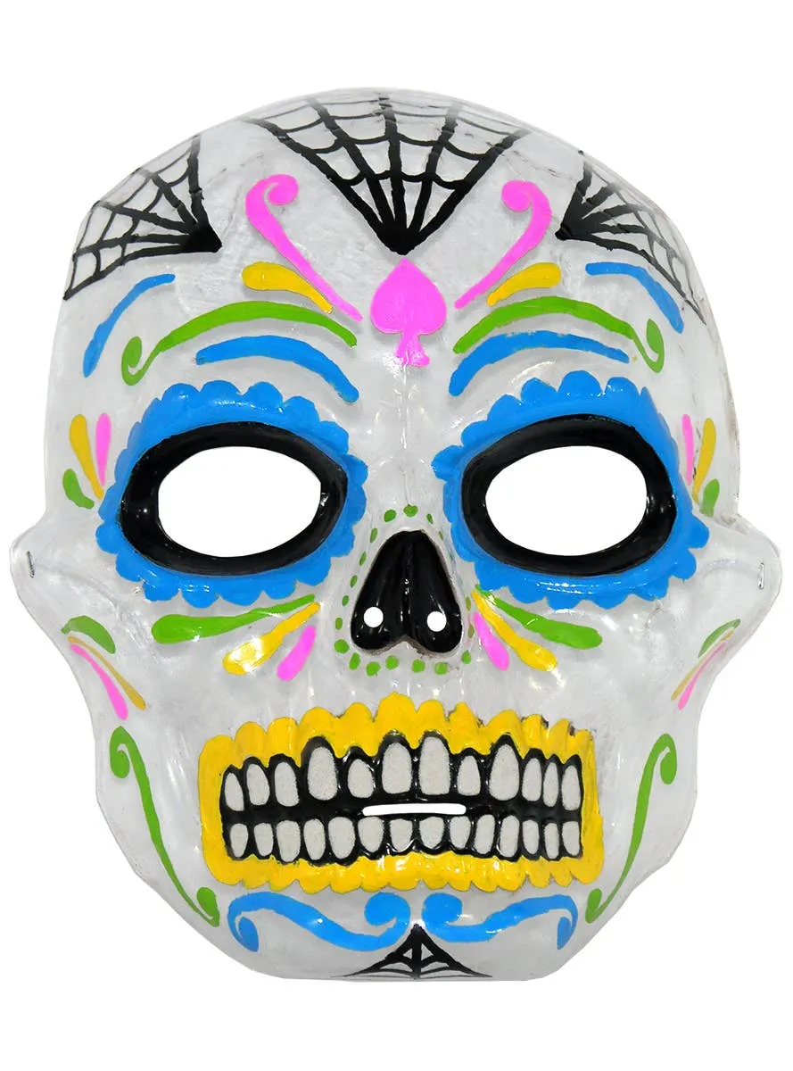 Day of the Dead Multi-Coloured Transparent Costume Mask