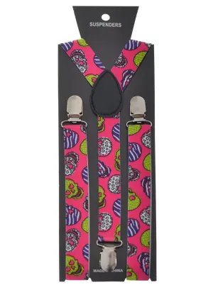 Day of the Dead Pink Sugar Skull Costume Suspenders