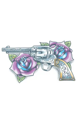 Day Of The Dead Pistola Temporary Tattoo