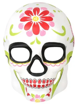 Day of the Dead Red Flower Masquerade Mask