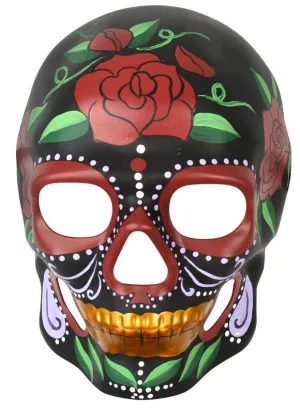 Day of the Dead Red Rose Masquerade Mask