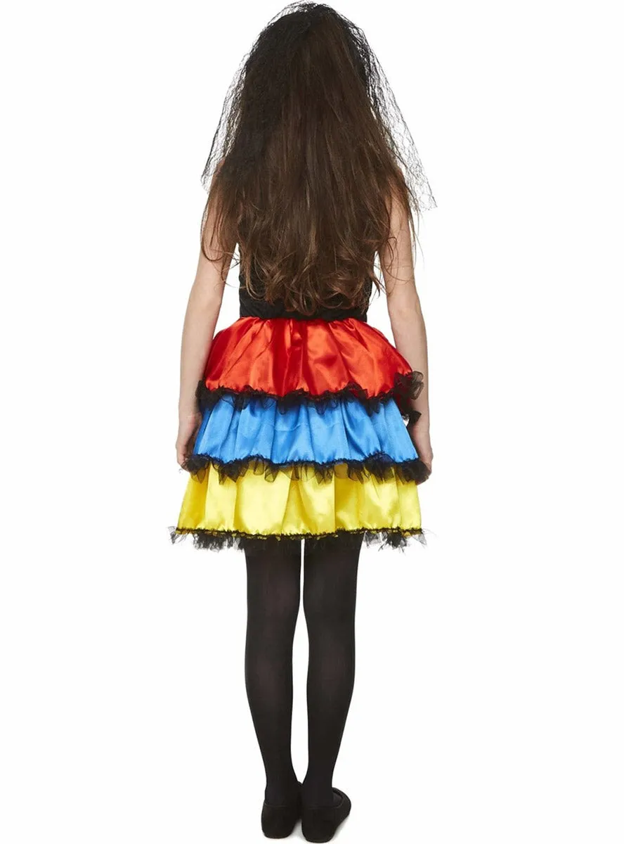 Day Of The Dead Senorita Girls Sugar Skull Costume