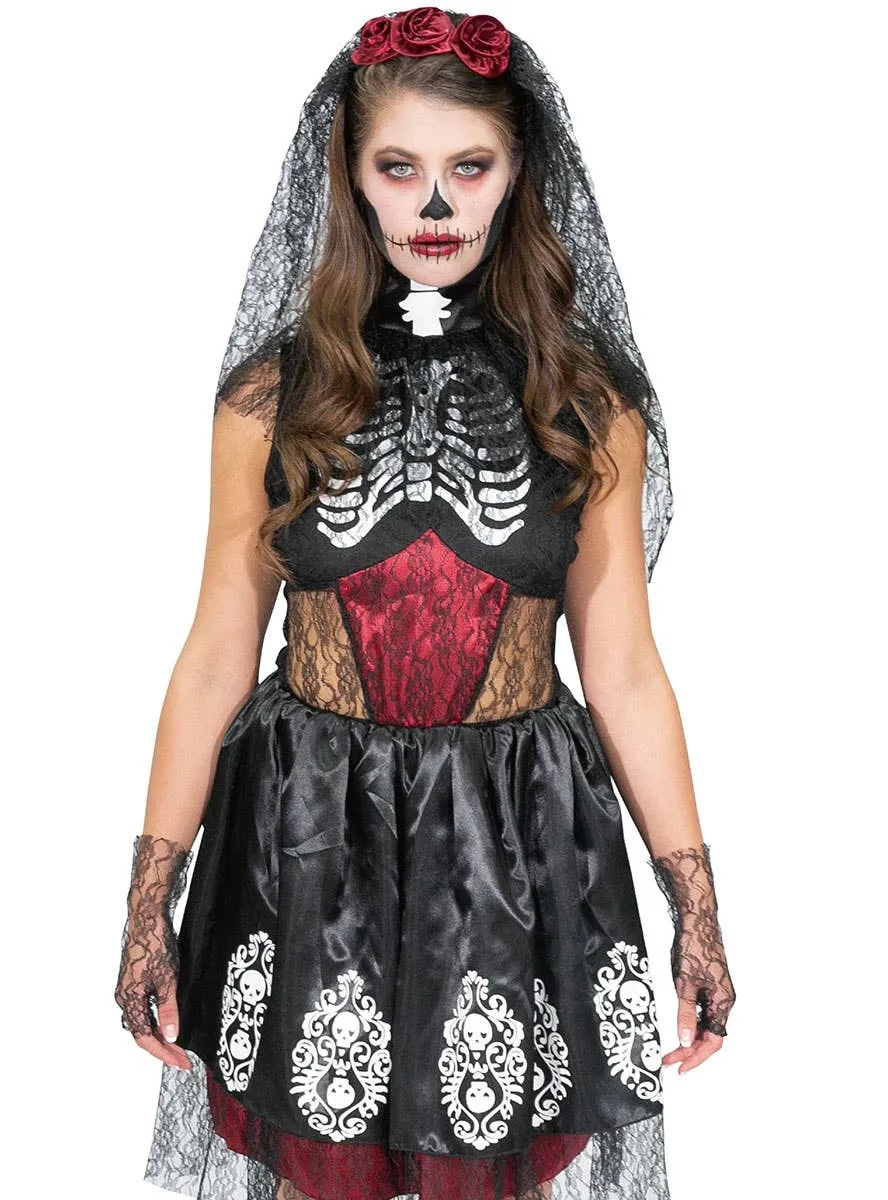 Day of the Dead Senorita Womens Dress Up Costume