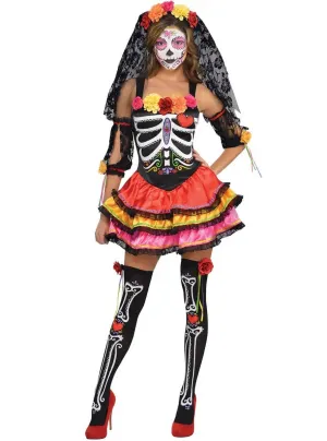 Day of the Dead Senorita Womens Sugar Skull Costume