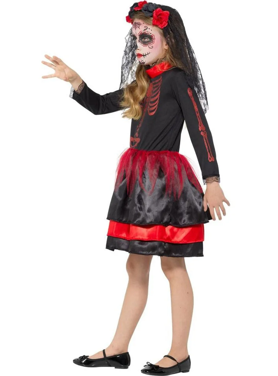 Day Of The Dead Skeleton Girls Halloween Costume