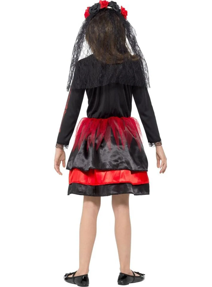 Day Of The Dead Skeleton Girls Halloween Costume