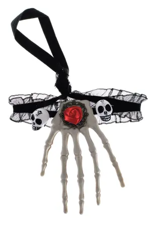 Day of the Dead Skeleton Hand Costume Choker