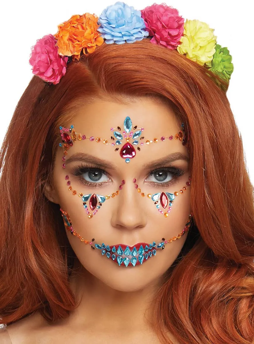 Day of the Dead Sugar Skull Face Jewels