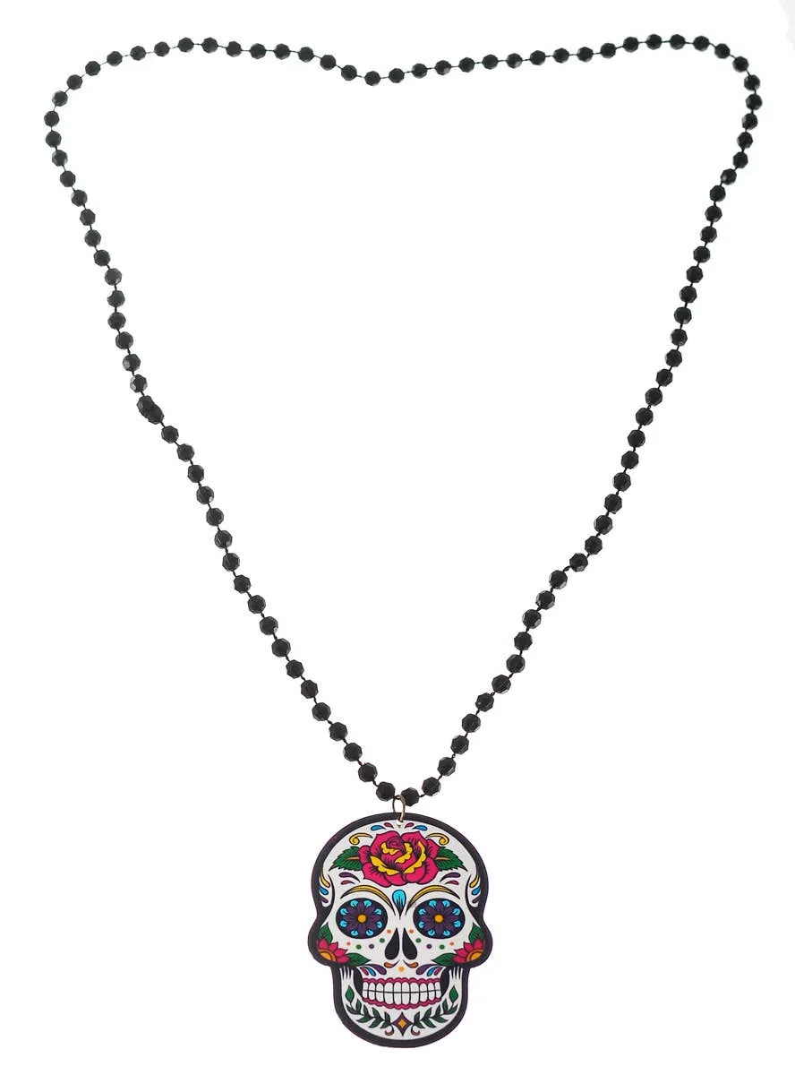 Day of the Dead Sugar Skull Necklace Costume Jewellery