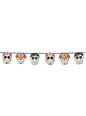 Day of the Dead Sugar Skulls Hanging Garland Decoration