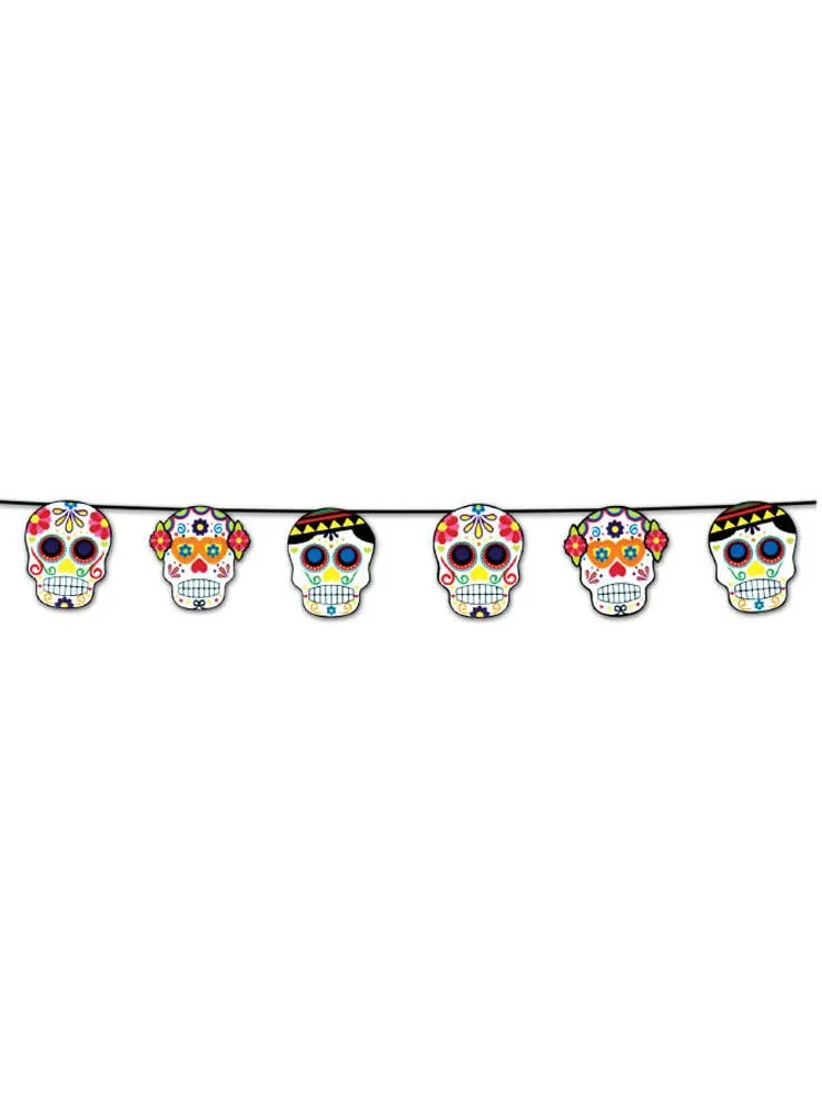 Day of the Dead Sugar Skulls Hanging Garland Decoration