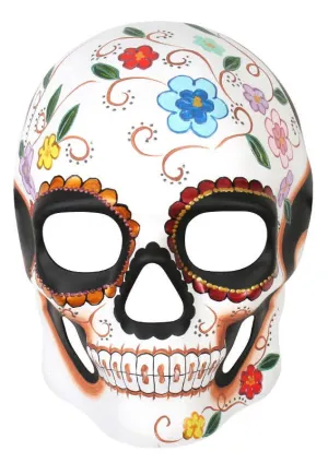 Day of the Dead White and Multi Masquerade Mask