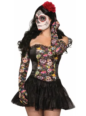 Day of the Dead Womens Costume Gloves