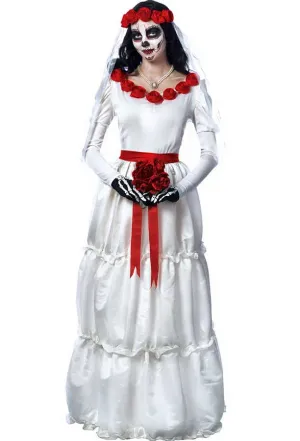 Day of the Dead Womens Sugar Skull Bride Costume