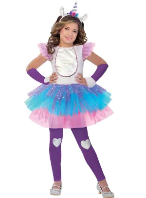 Dazzling Pink and Purple Unicorn Girls Costume