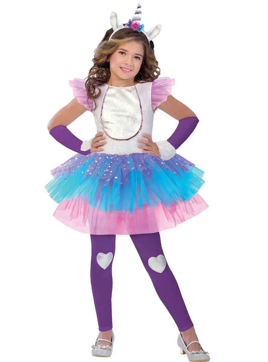 Dazzling Pink and Purple Unicorn Girls Costume