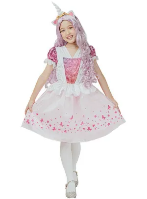 Dazzling Pink Unicorn Girls Costume