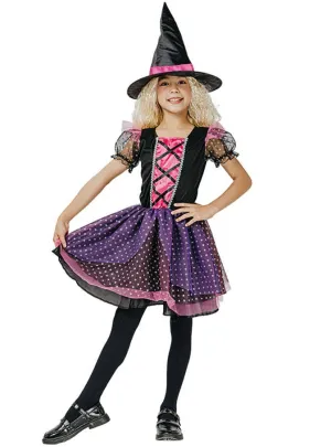 Dazzling Pink Witch Girls Halloween Costume
