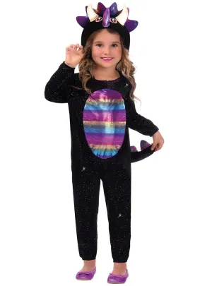 Dazzling Rainbow Dinosaur Girls Costume