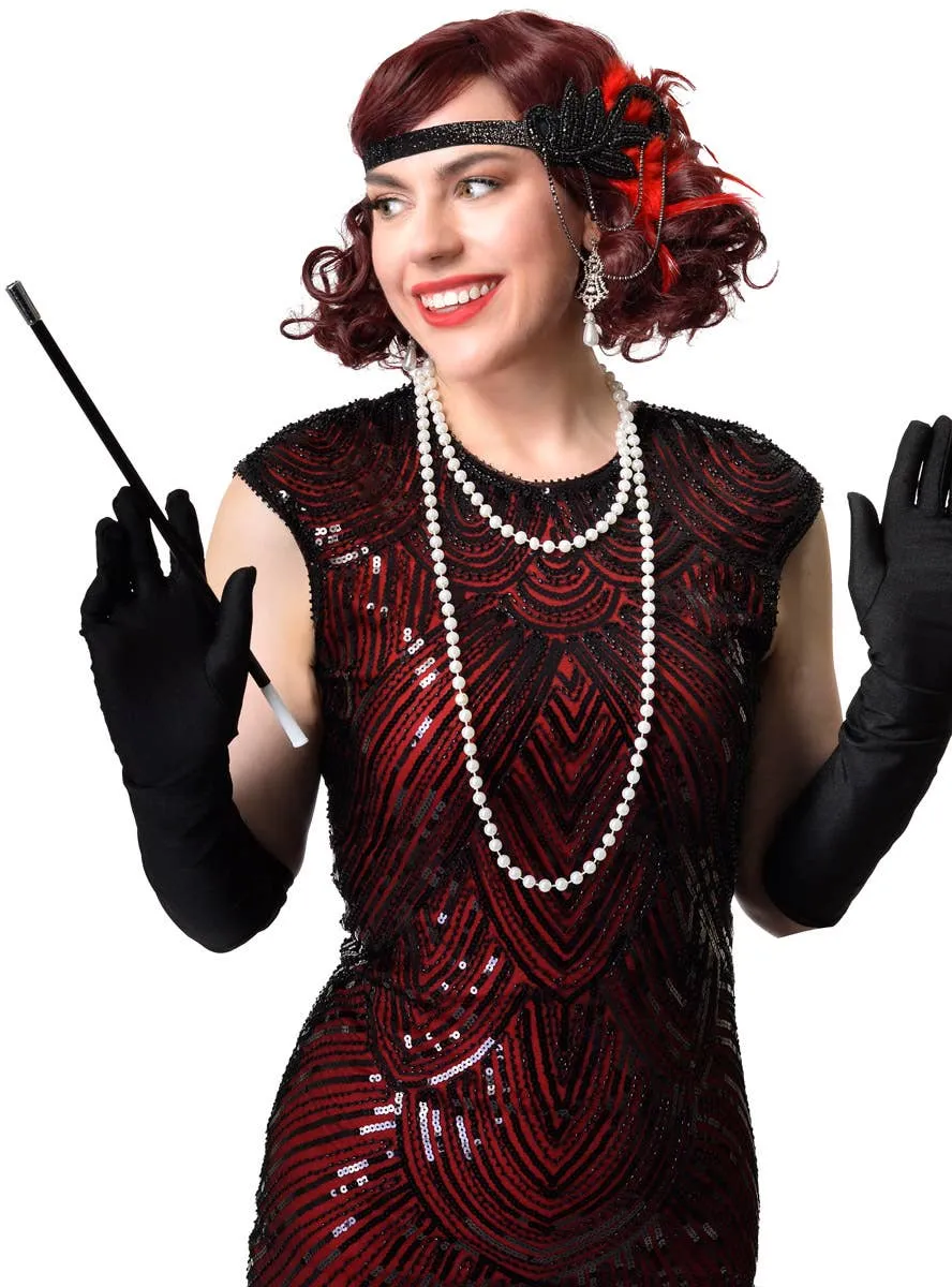 Dazzling Red Deluxe 5 Piece 1920s Gatsby Accessory Set