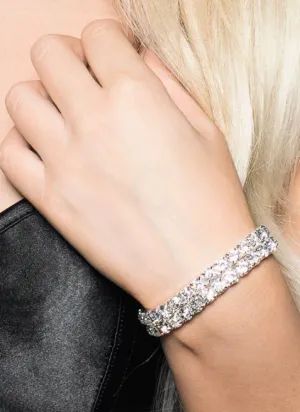 Dazzling Rhinestone Silver Costume Bracelet