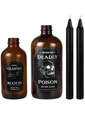 Deadly Soiree Poison Bottles and Candles Halloween Decorations