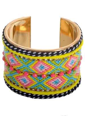 Decorative 1970s Boho Wrist Cuff Costume Bracelet