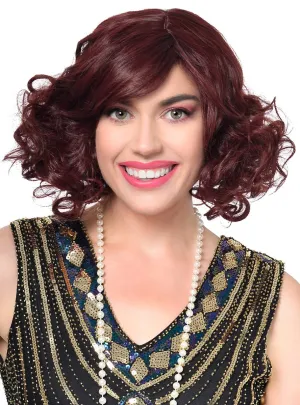 Deep Burgundy Red Womens 1920s Flapper Costume Wig