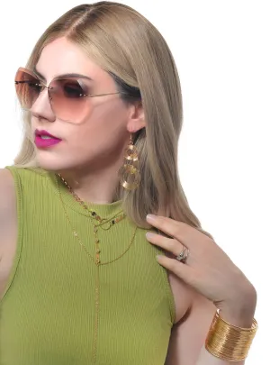 Delicate Gold 70s Earrings and Necklace Costume Jewellery Set