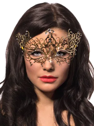 Delicate Gold Filigree Lightweight Metal Masquerade Mask