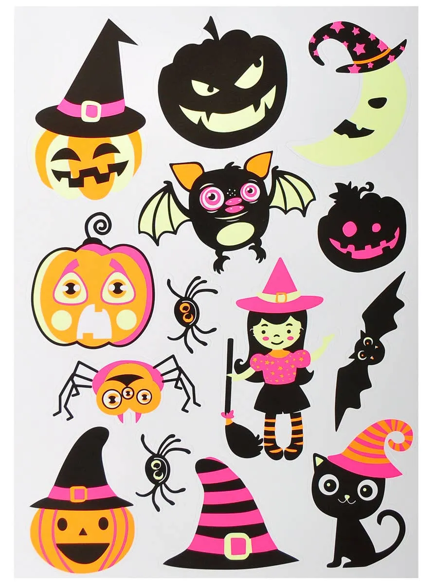 Delightful UV and Glow Child Friendly Halloween Stickers Set