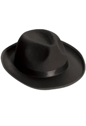 Deluxe 1920s Adults Black Fedora Costume Hat
