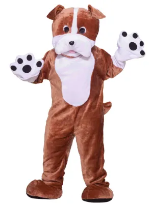 Deluxe Adults Brown Bulldog Mascot Costume