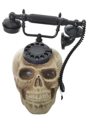 Deluxe Animated Vintage Skull Telephone Halloween Prop