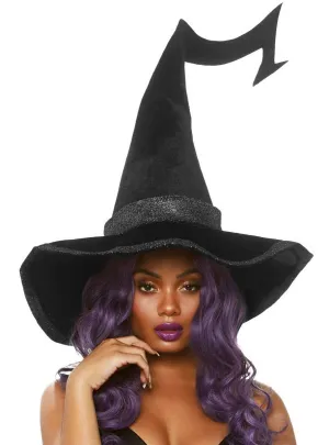 Deluxe Bewitched Black Velvet Halloween Witch Hat
