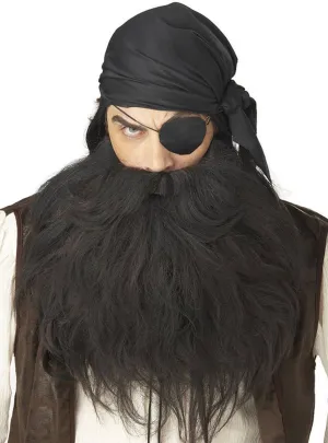 Deluxe Black Pirate Beard and Moustache