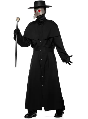 Deluxe Black Plague Doctor Mens Halloween Costume