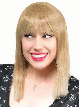 Deluxe Blonde Blunt Cut Womens Bob Costume Wig