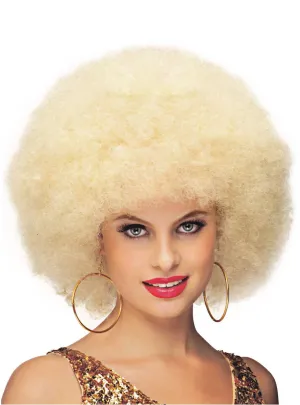 Deluxe Blonde Jumbo 1970s Womens Afro Costume Wig