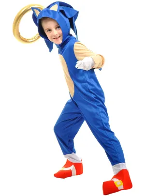 Deluxe Blue Hedgehog Boys Gaming Costume
