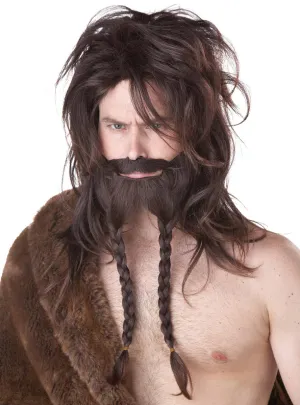 Deluxe Brown Viking Wig and Beard Set