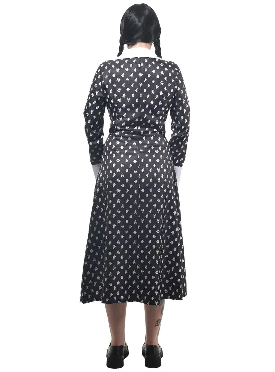 Deluxe Button Up Wednesday Addams Womens Halloween Costume