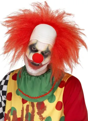 Deluxe Creepy Mens Red Clown Halloween Wig