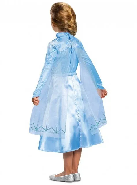 Deluxe Elsa Girls Frozen 2 Fancy Dress Costume