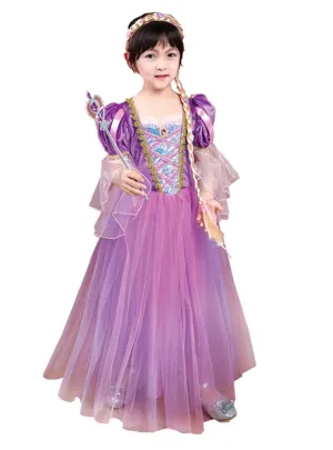 Deluxe Fairytale Rapunzel Girls Dress Up Costume