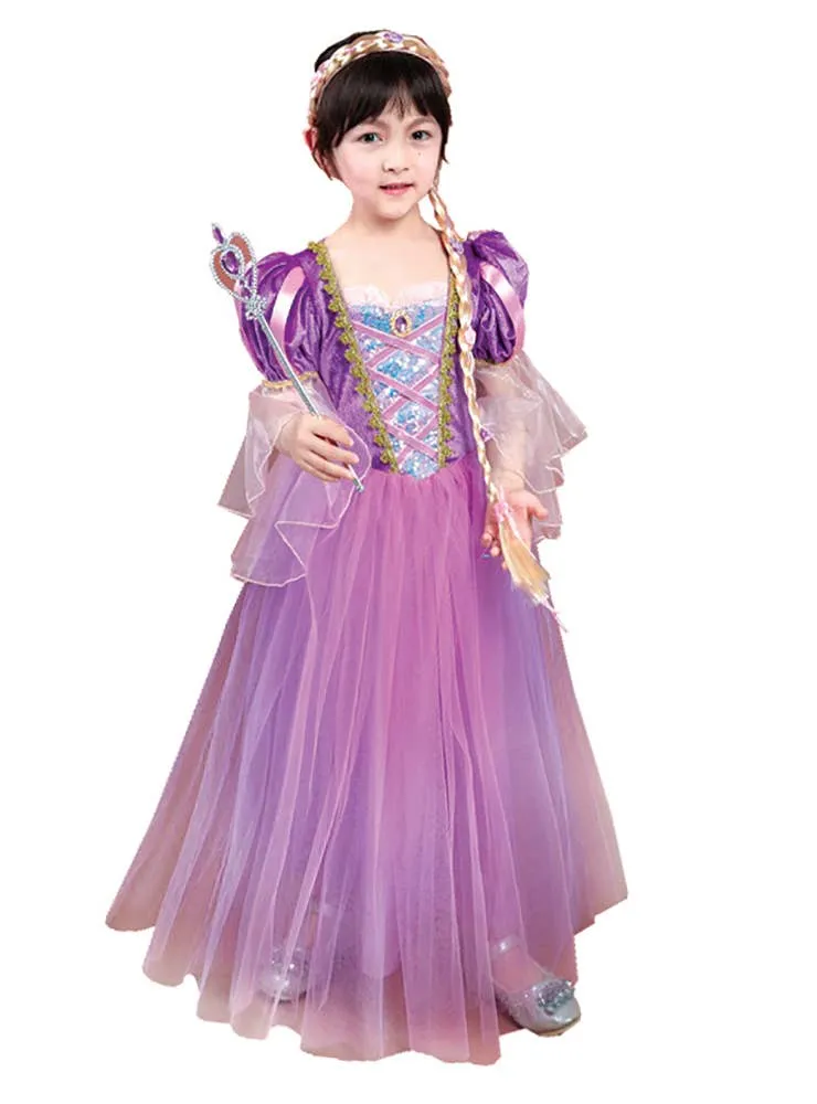 Deluxe Fairytale Rapunzel Girls Dress Up Costume