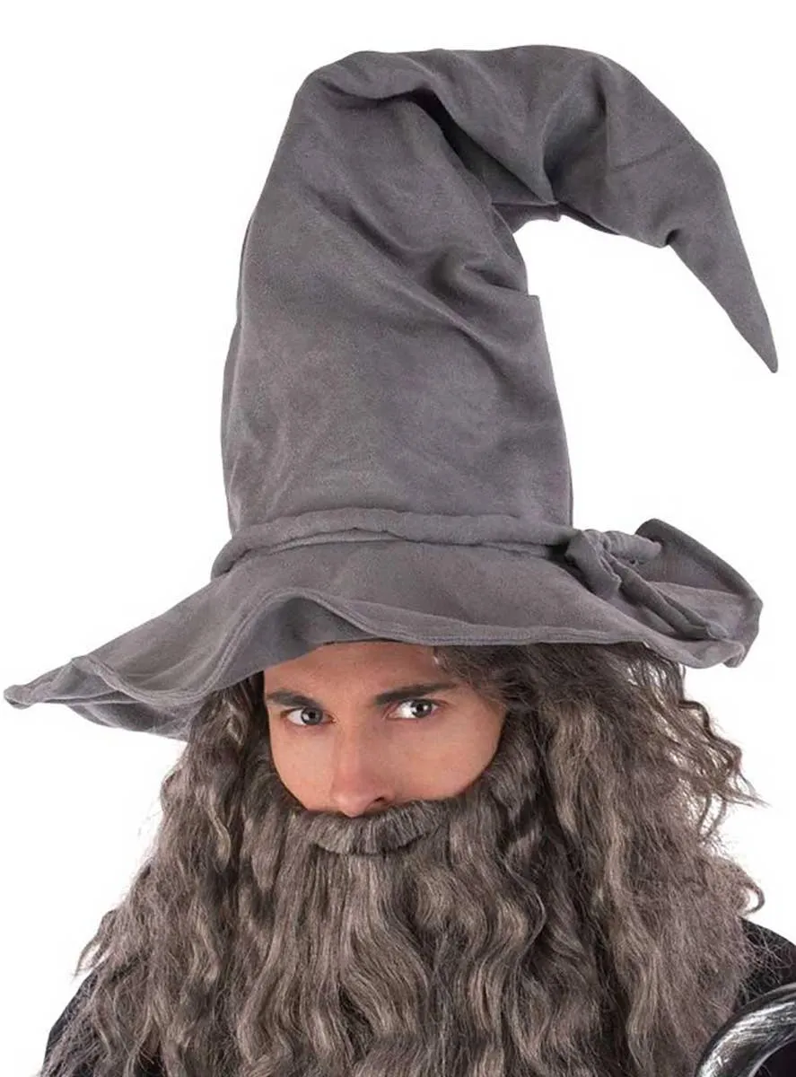 Deluxe Floppy Grey Wizard Hat