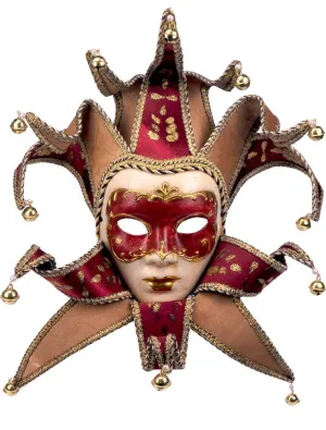 Deluxe Full Face Venetian Red Medusa Masquerade Mask